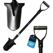 Double serrated black  Carbon Fiber Metal Detecting Shovel  with three images