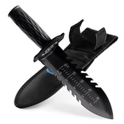 Black hand digger with sheath on a white background