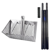 CKG Stainless Steel Sand Flea Rake with black travel handle in 3 pieces 