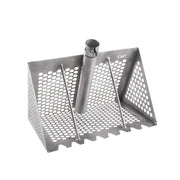 A stainless steel sand rake sifter blade with a central vertical shaft and side guide rods, featuring a perforated design and the brand name 'CKG' printed on the side, set against a plain white background.