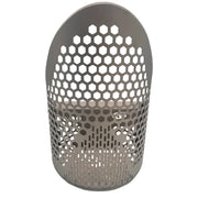 Scoop with a perforated hexagonal pattern, back view