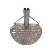 Scoop with a perforated hexagonal pattern, back view.