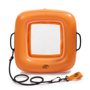 CKG Floating Inflatable Beach Sand Sifter, Packable Double Mesh Screen - Orange with security armband