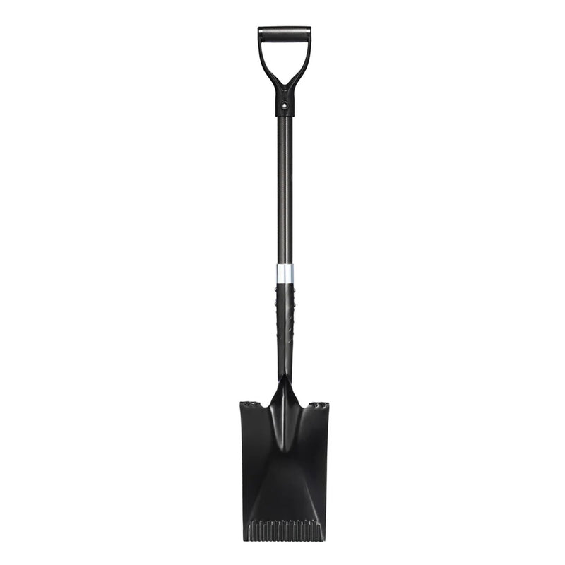 CKG Carbon Fiber Flat Shovel with Serrated Stainless Blade black