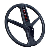XP ICON 11-inch Round FMF Waterproof Search Coil black with white background side view