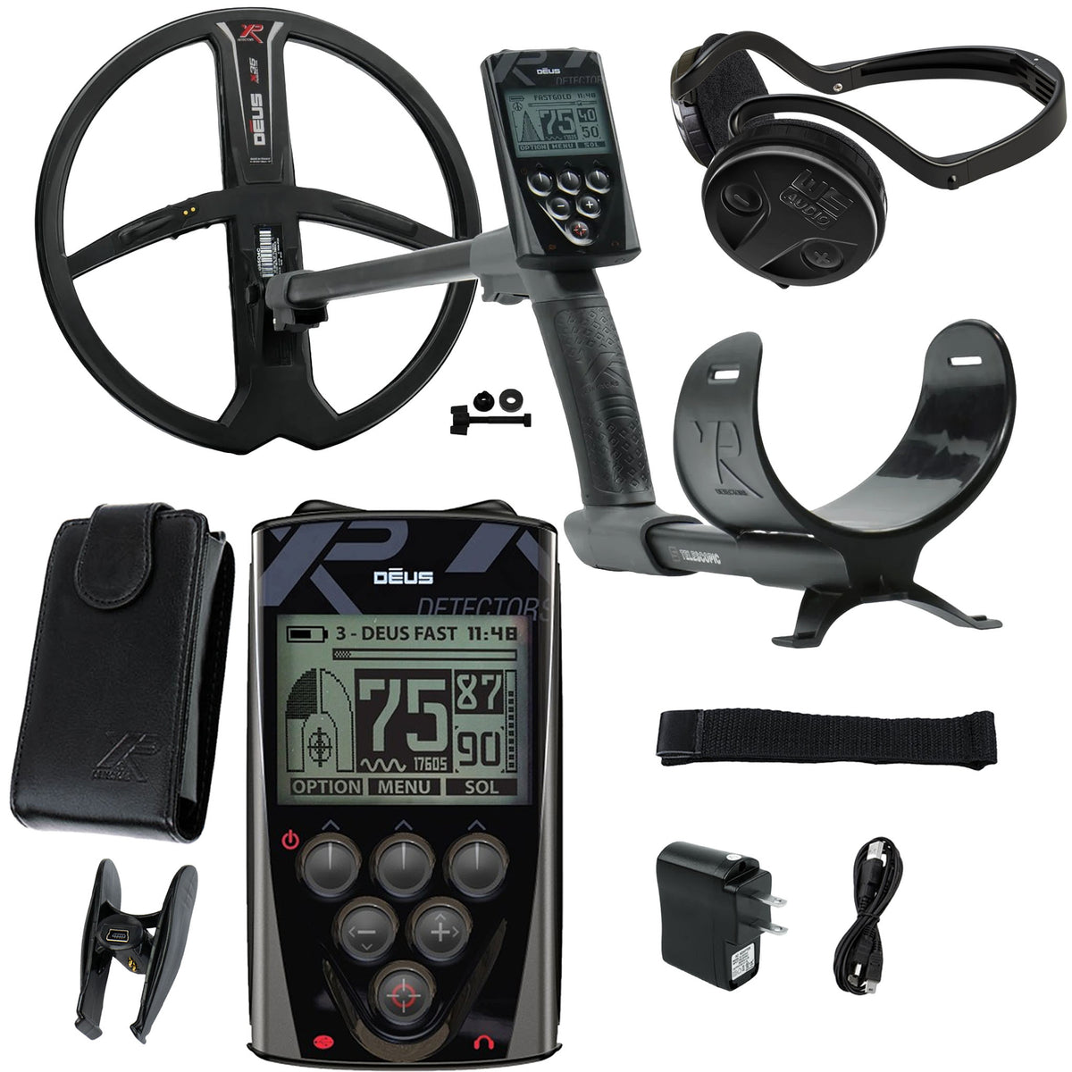 XP Deus Detector with Remote, 11” X35 Coil, and WSAUDIO Headphones