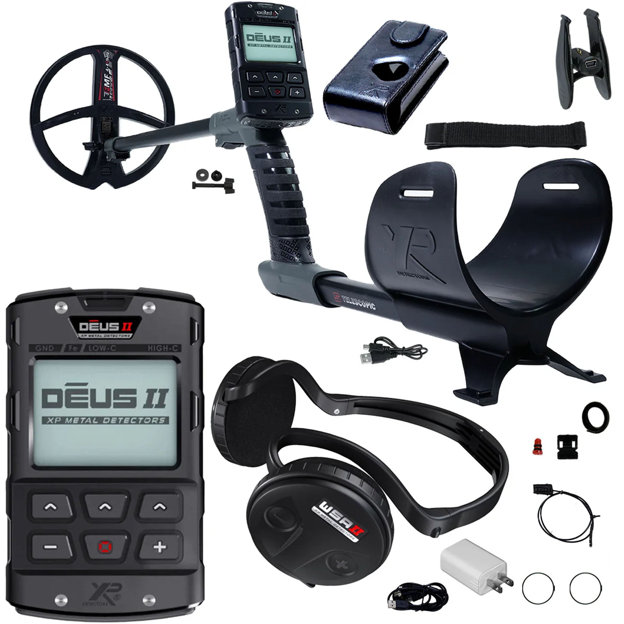 XP DEUS II Fast Multi Frequency RC Metal Detector with 9" FMF Search Coil