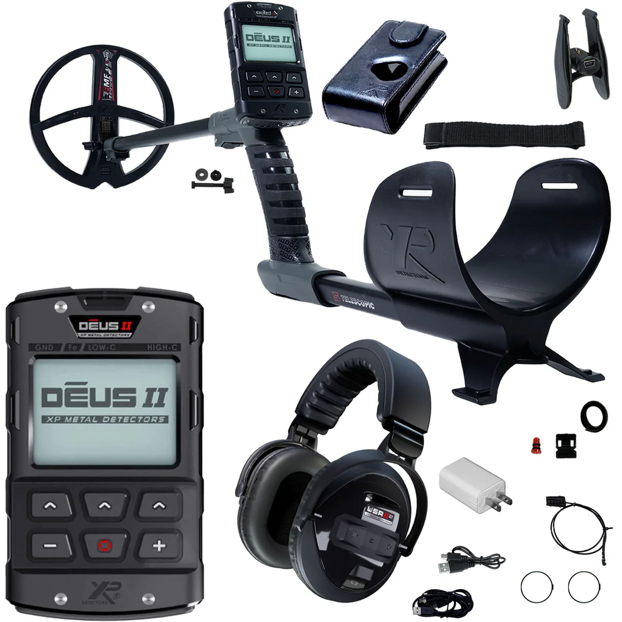 XP DEUS II Fast Multi Frequency RC Metal Detector with 9" FMF Search Coil