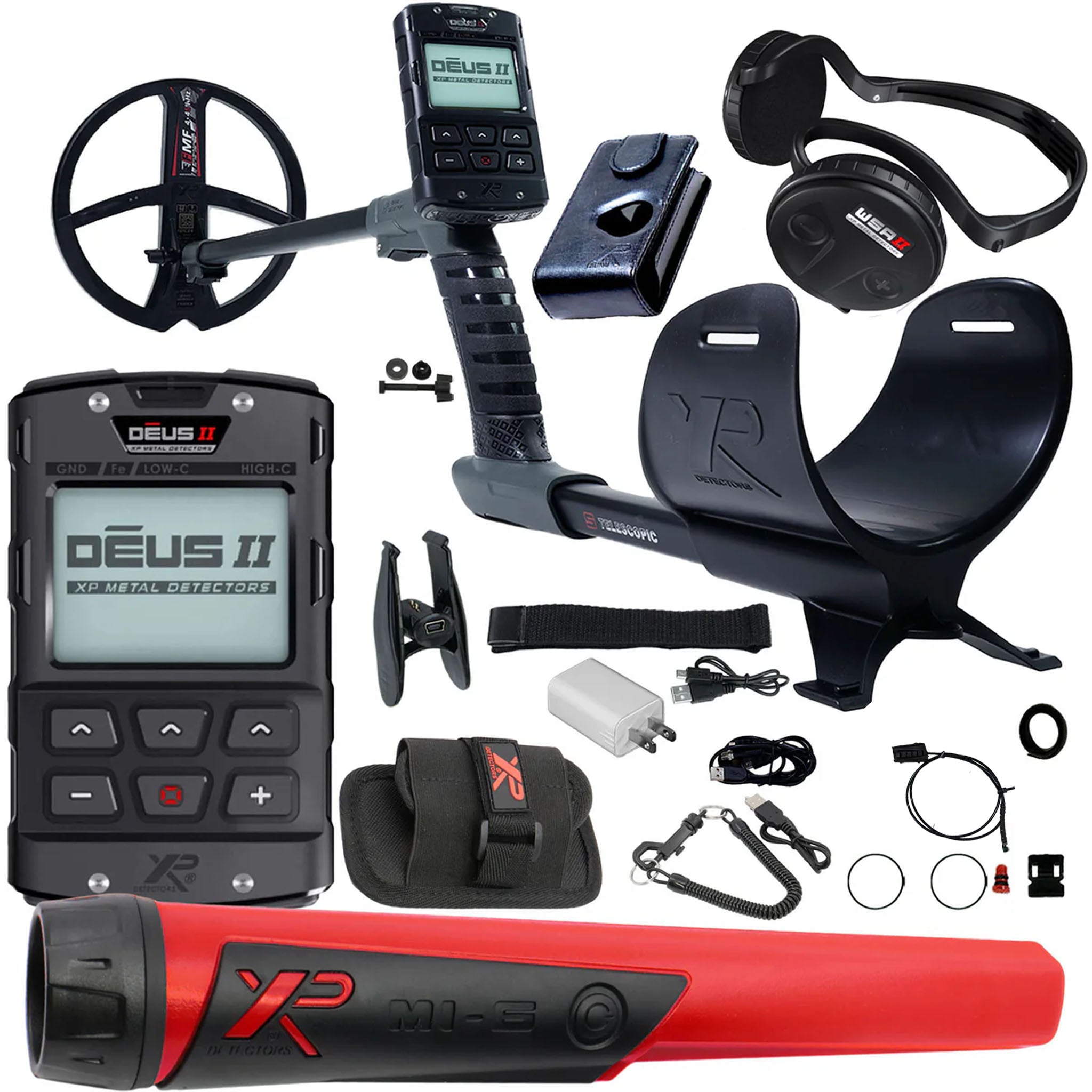 XP DEUS II Fast Multi Frequency RC Metal Detector with 9" FMF Search Coil