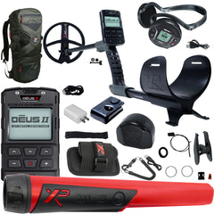 XP DEUS II Fast Multi Frequency Metal Detector with 9" FMF Search Coil, MI-6, and XP Backpack