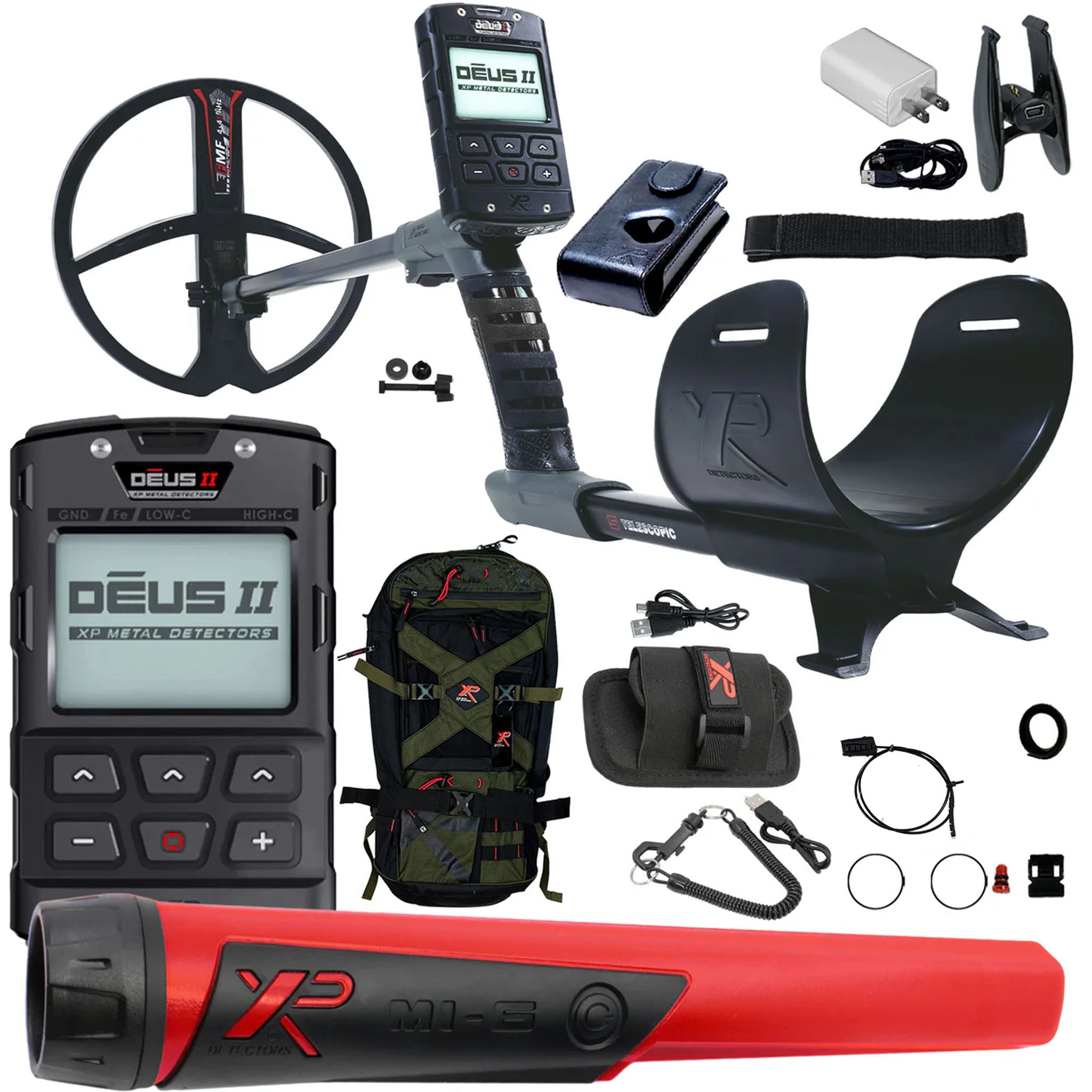 XP DEUS II Fast Multi Frequency RC Metal Detector with 11" FMF Search Coil