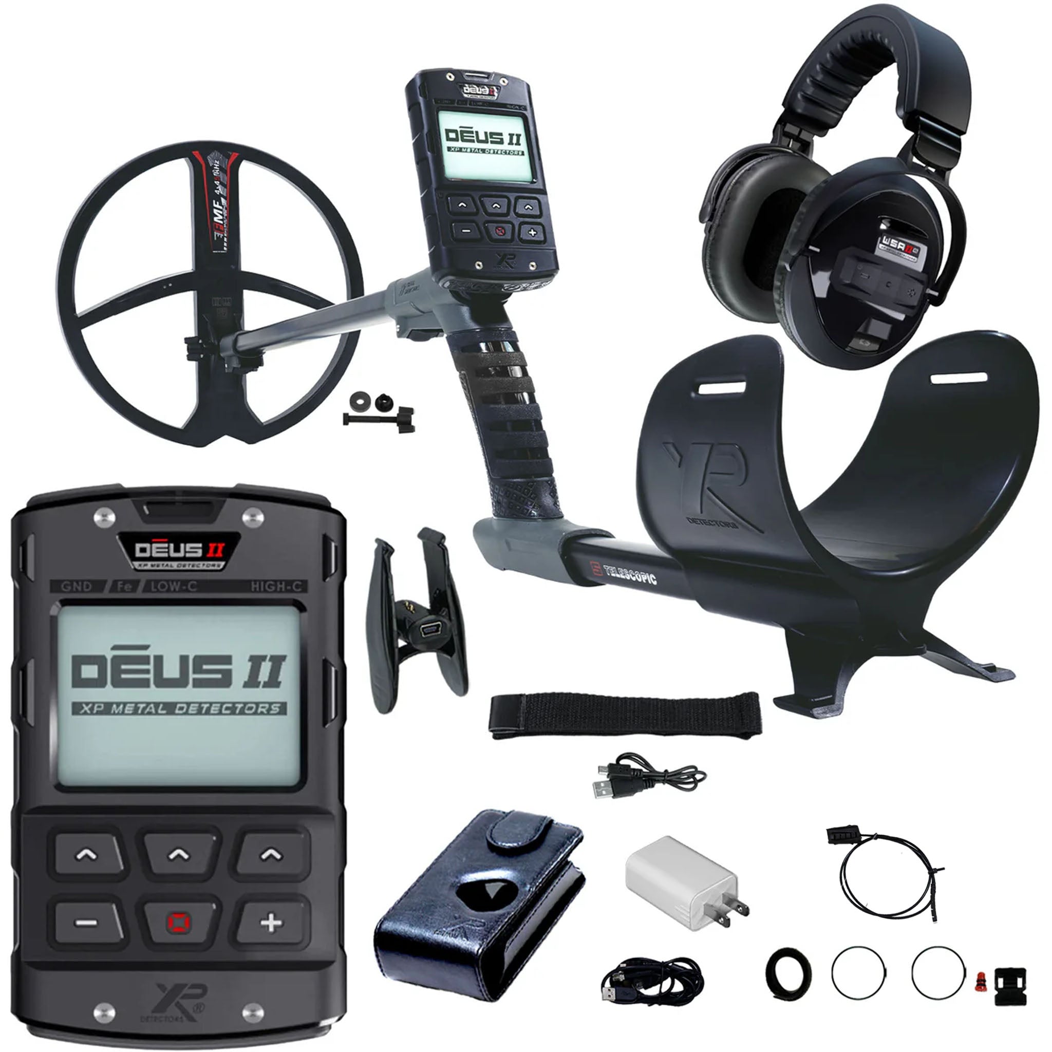 XP DEUS II Fast Multi Frequency RC Metal Detector with 11" FMF Search Coil