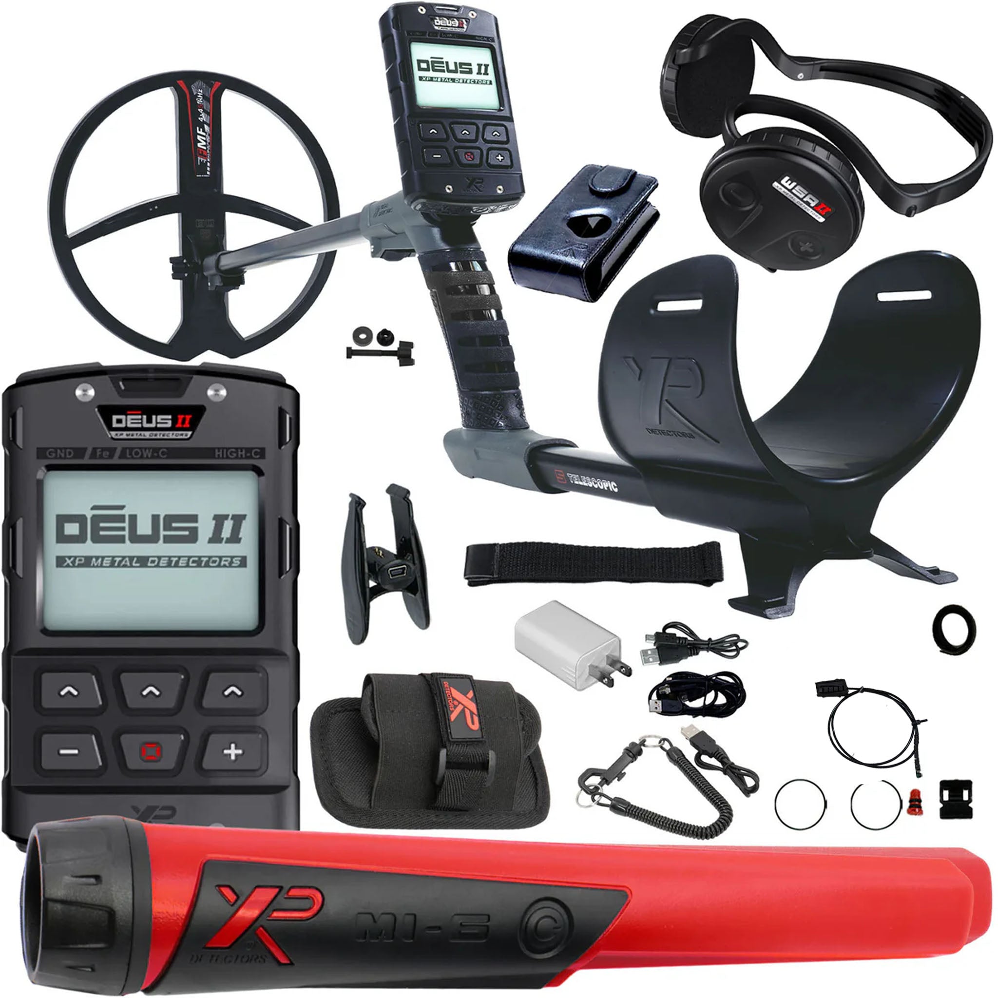 XP DEUS II Fast Multi Frequency RC Metal Detector with 11" FMF Search Coil