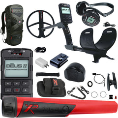 XP DEUS II Fast Multi Frequency Metal Detector with 11" FMF Search Coil, MI-6 Pinpointer, and XP Backpack 240