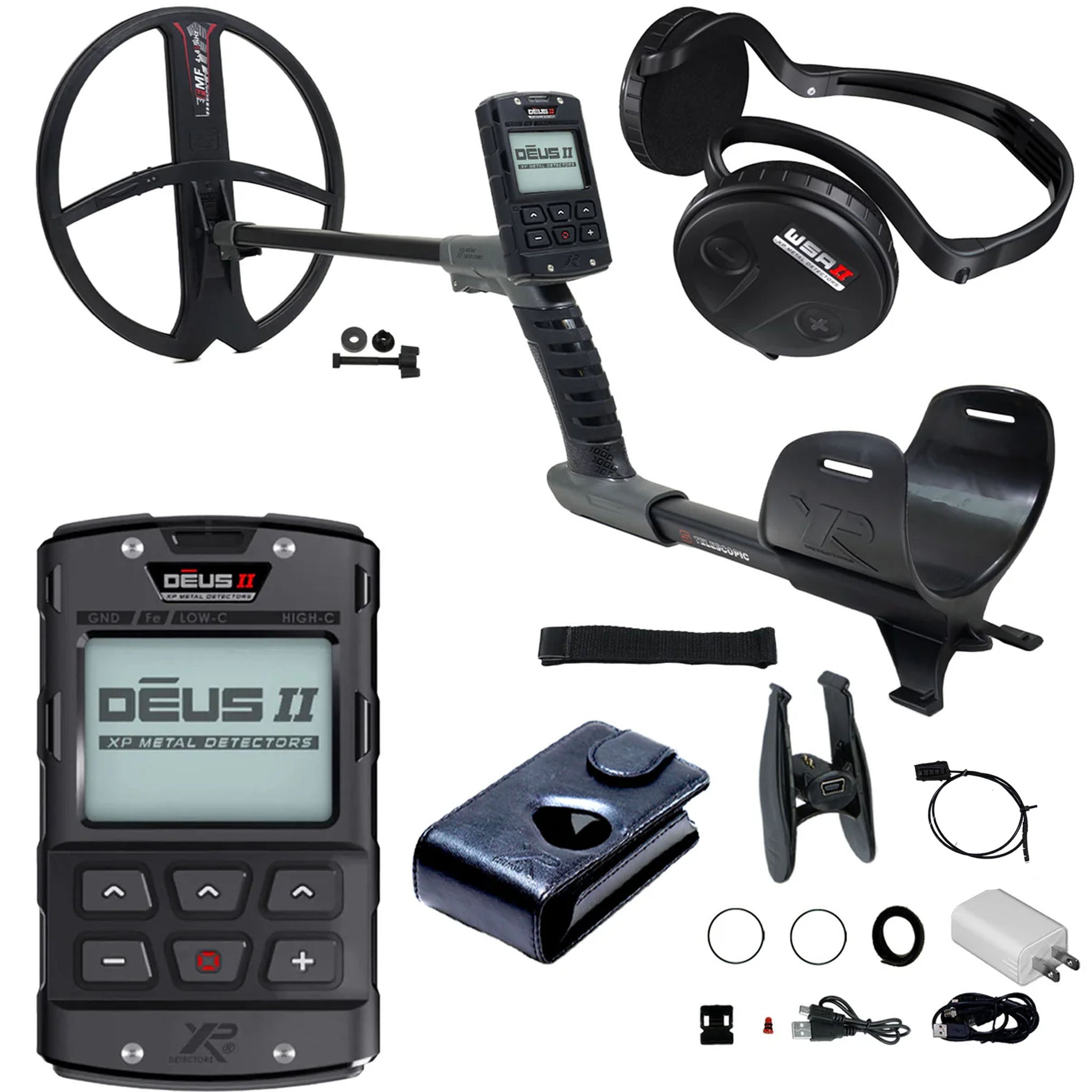 XP DEUS II Fast Multi Frequency RC Metal Detector with 13x11" FMF Search Coil