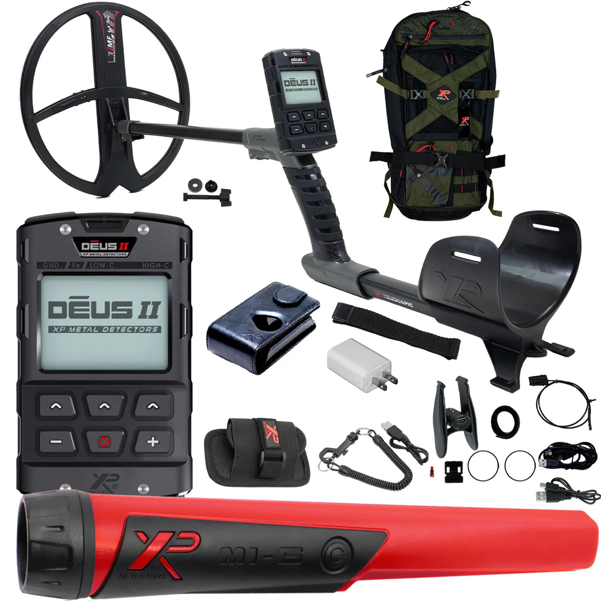 XP DEUS II Fast Multi Frequency RC Metal Detector with 13x11" FMF Search Coil