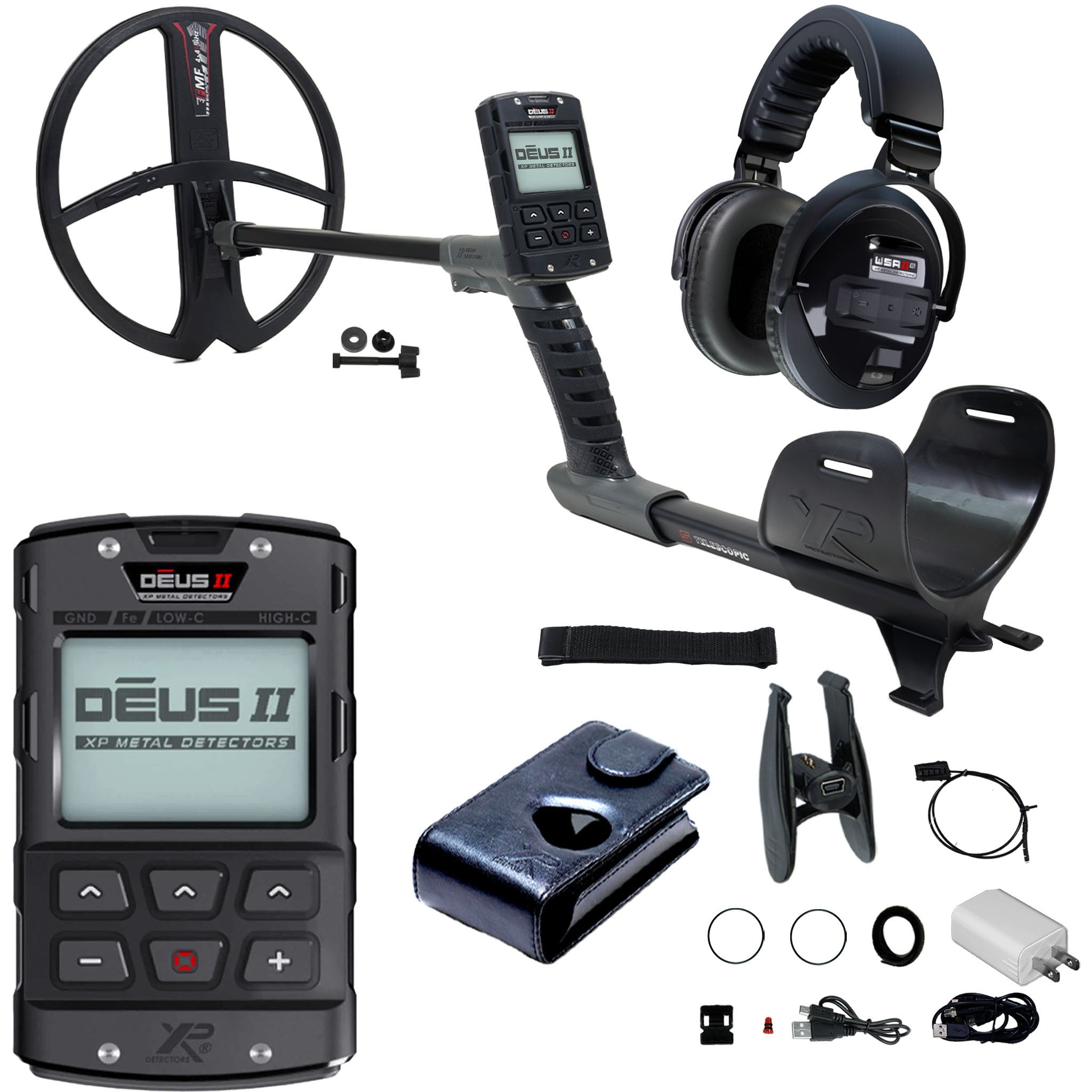 XP DEUS II Fast Multi Frequency RC Metal Detector with 13x11" FMF Search Coil