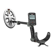 XP DEUS II Fast Multi Frequency Metal Detector with 9.5 X 5" FMF Search Coil - white coil, black metal detector