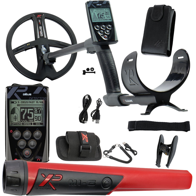 XP Deus Metal Detector w/ MI-6 Pinpointer, Remote, 9” X35 Coil