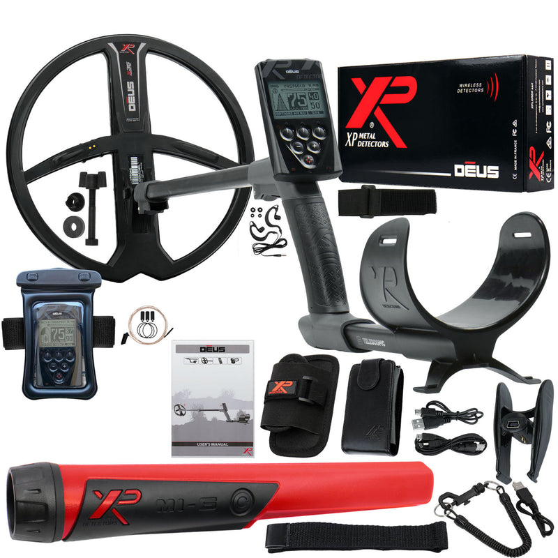 XP Deus Metal Detector w/ MI-4 Pinpointer, Remote, X35 Coil & more