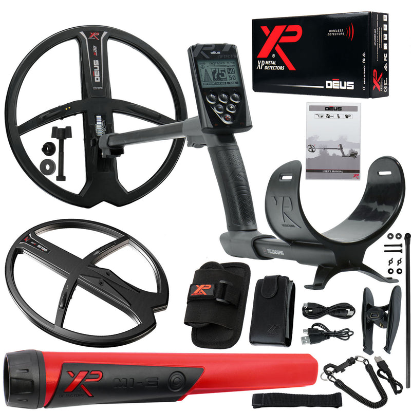 XP Deus Detector w/ MI-6 Pinpointer, Remote Screen & 2 X35 Coils
