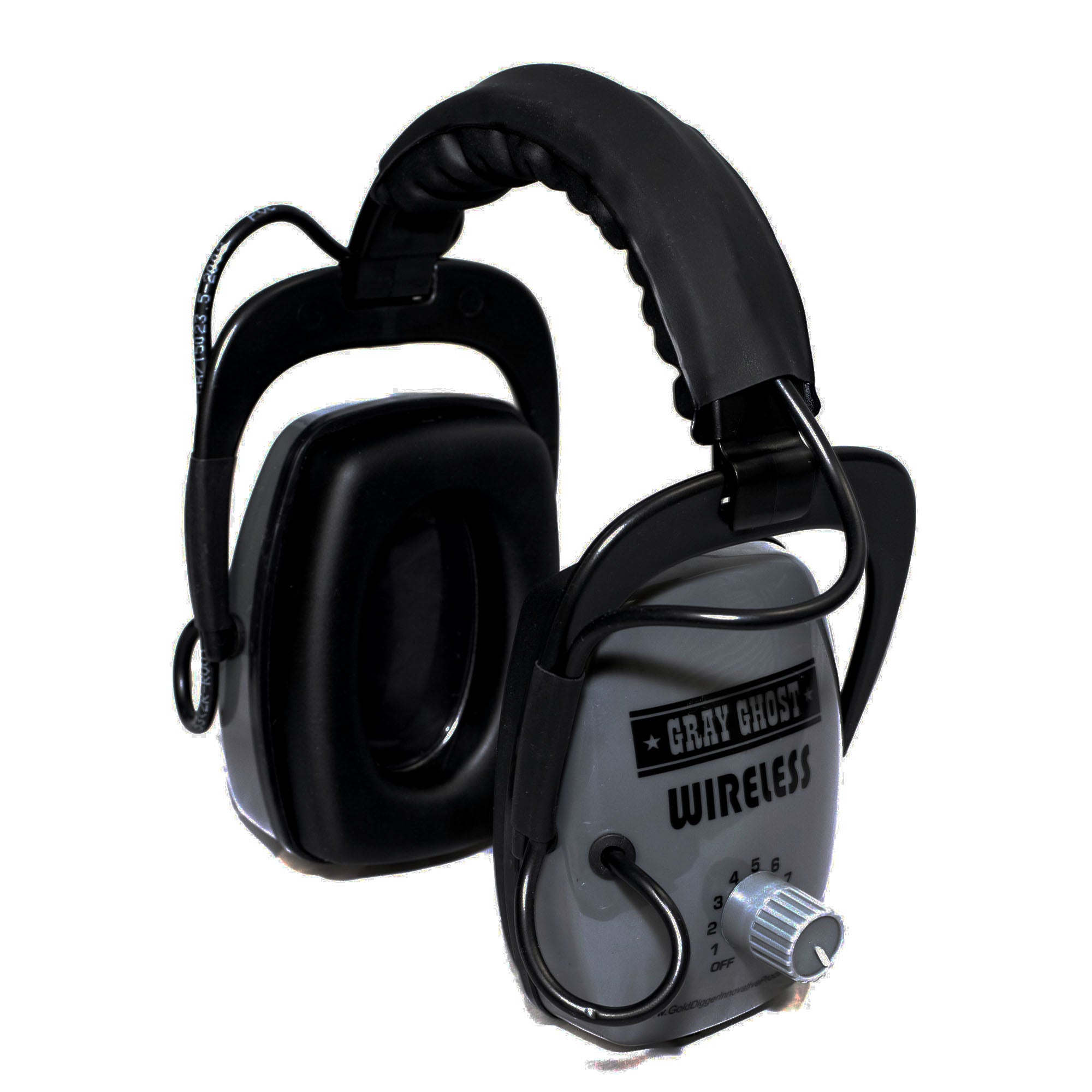 DetectorPro Gray Ghost Platinum Series Wireless Headphones for Minelab Manticore and Equinox Series Metal Detectors