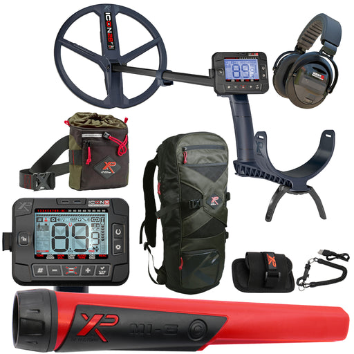 XP ICONX Adventure Pack - Wireless Metal Detector Bundle with Headphones, Pinpointer, Backpack & Finds Pouch