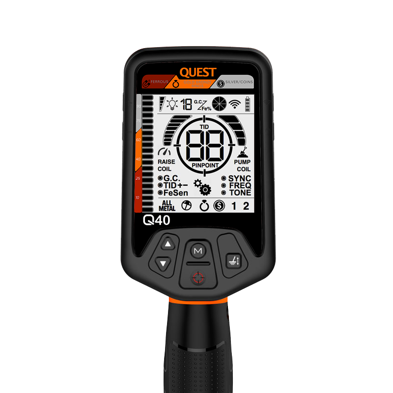 Quest Q40 metal detector face