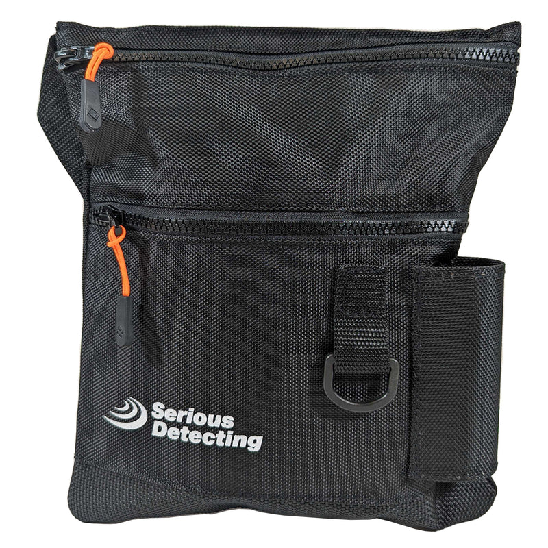 Serious Detecting Mesh Bottom Beach Finds Bag Pouch with 43″ Waist Belt and Pinpointer Holster for Metal Detecting
