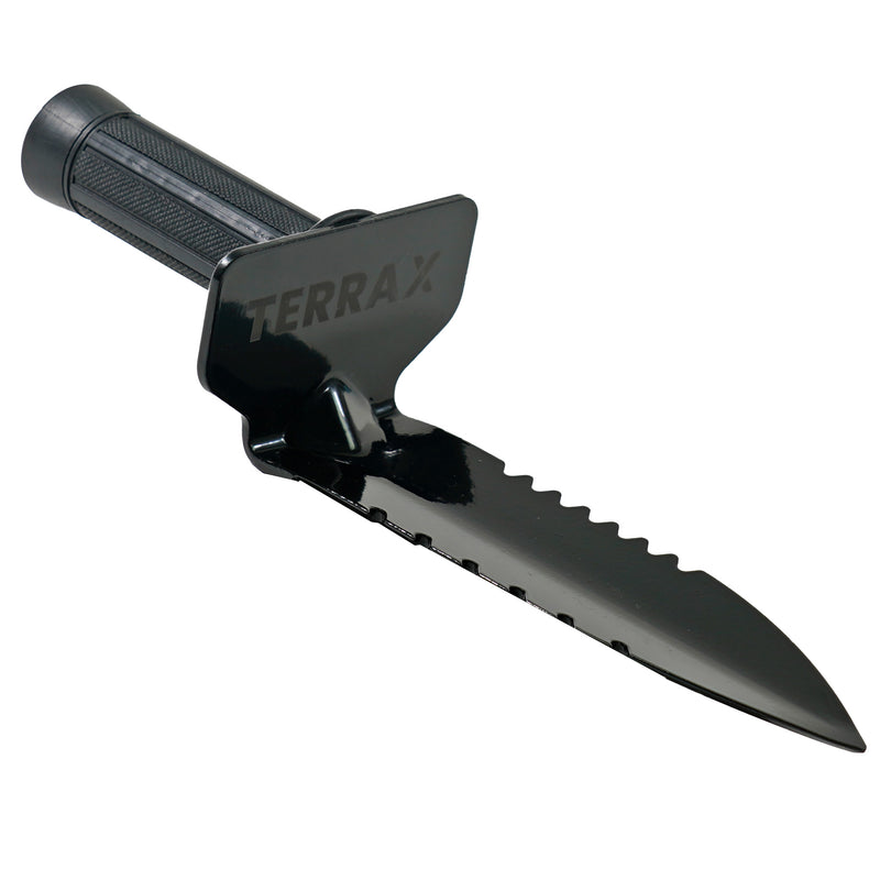 TerraX Heavy Duty Hand Digger - Shovel with Belt Sheath  Ideal for Landscaping, Gardening, Metal Detecting, and Gold Prospecting
