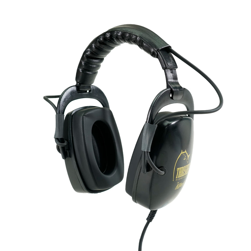 Black Killer B Thresher headphones with cord on a  with white background