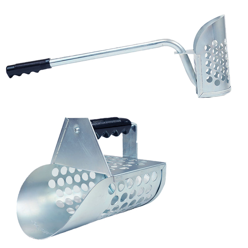 Dune Scoops Galvanized Metal Long Handle Sand Scoop and Heavy Duty Large Scoop for Metal Detecting