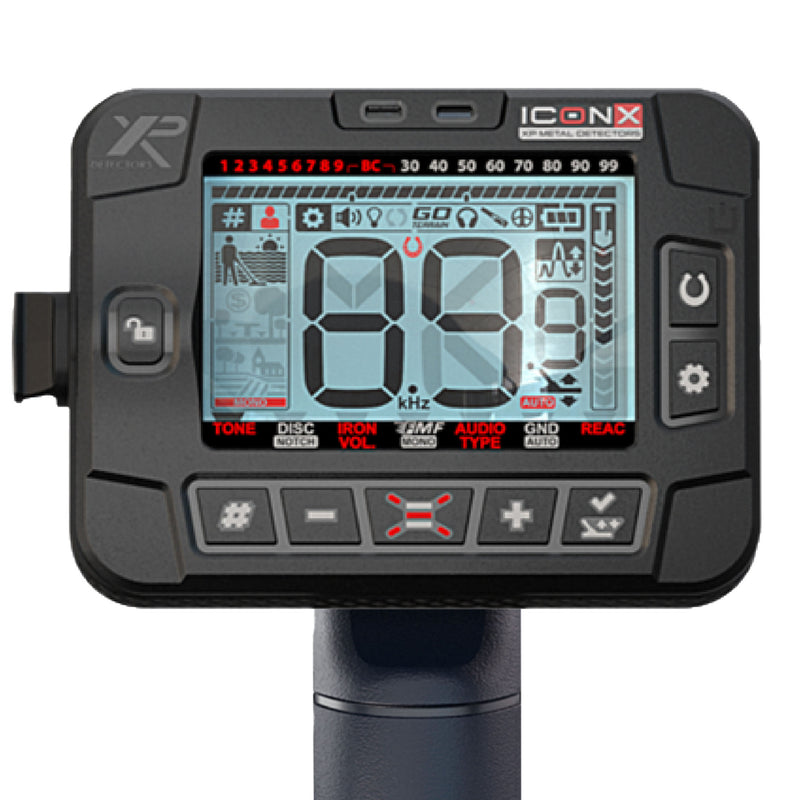 XP ICON-X Fast Multi Frequency Metal Detector with WSA ST and 11" FMF Search Coil