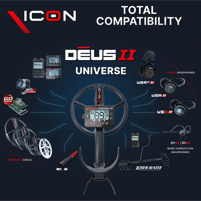 XP ICON Fast Multi Frequency Metal Detector with 11" FMF Search Coil