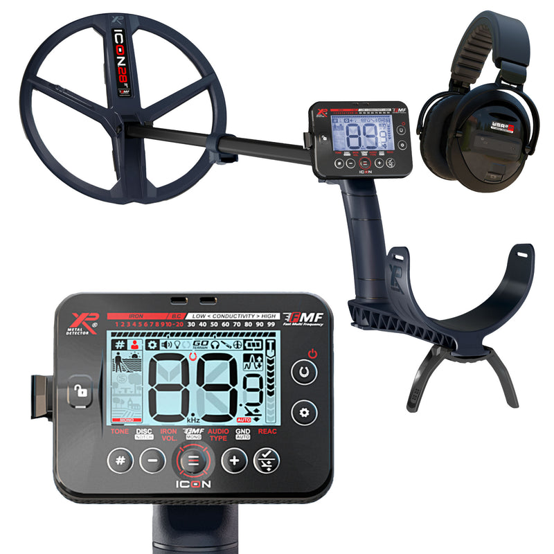 XP ICON Adventure Pack Metal Detector Kit – FMF Multi-Frequency Bundle with Headphones, Pinpointer & Backpack