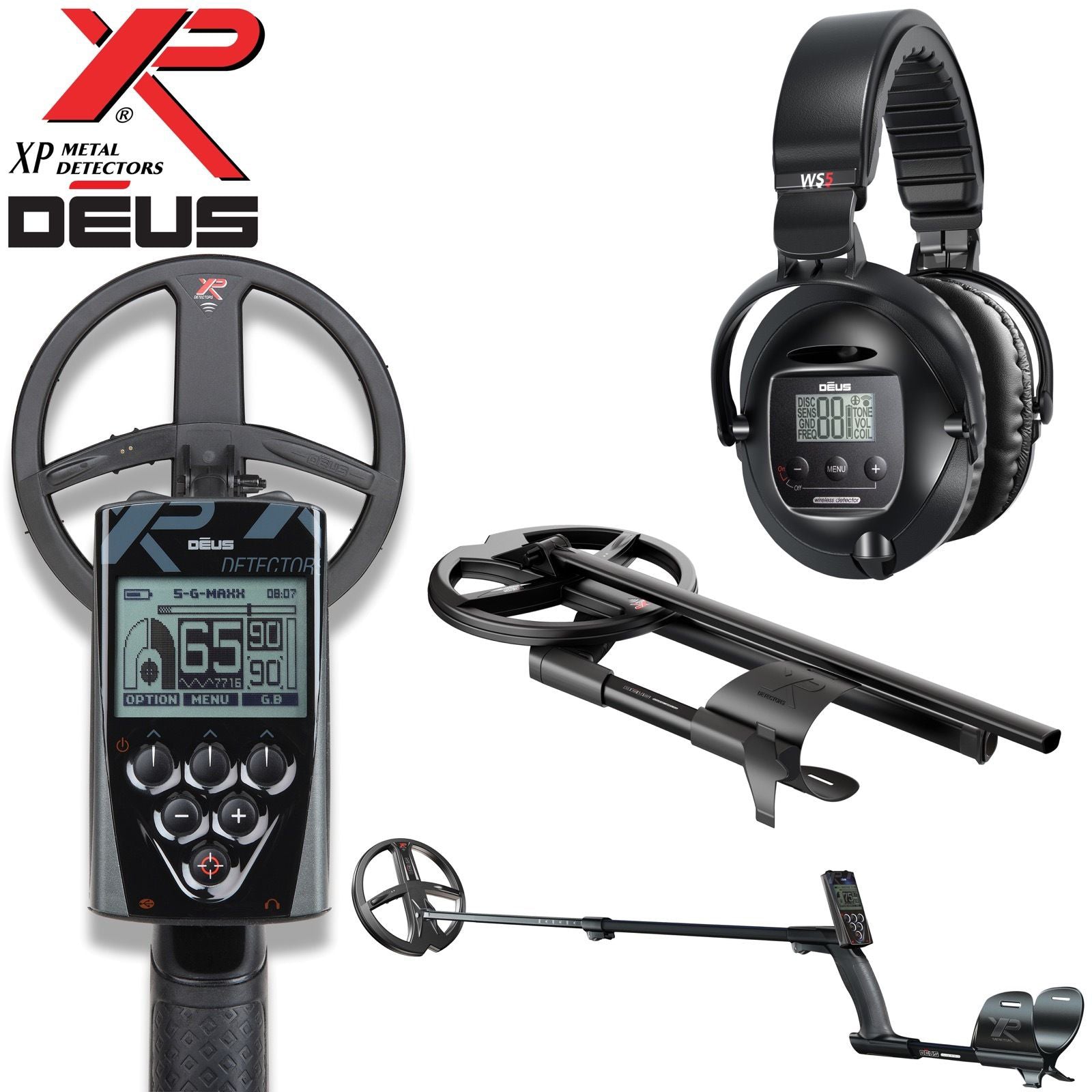 XP Deus Metal Detector with Full Sized Headphones, Remote and 9” X35 Search Coil (Open Box)