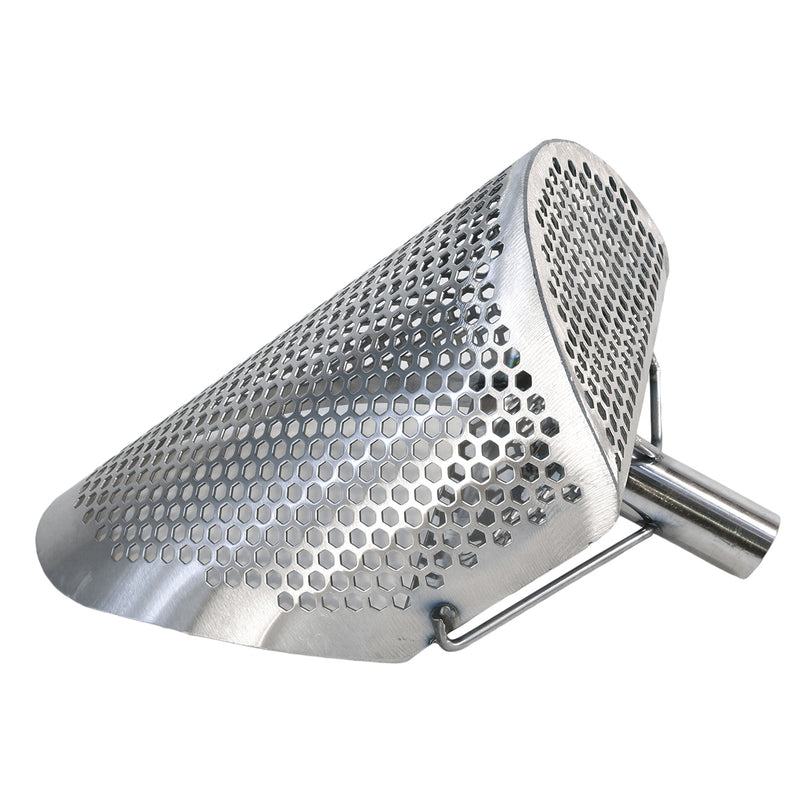 Dune Scoops Kraken 11 x 8" Stainless Metal Detector Sand Scoop w/ Sm Hexagon Holes