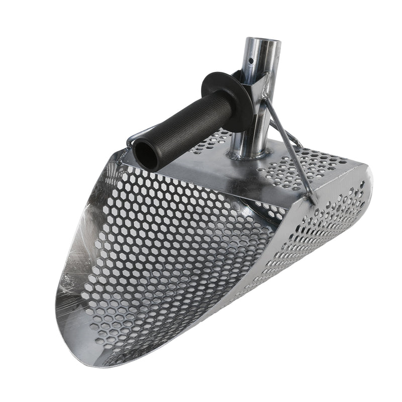 Dune Scoops Kraken 11" x 8" Stainless Steel Metal Detector Sand Scoop w/ Large & Strong Collapsible Stainless Steel Handle Universal Pole