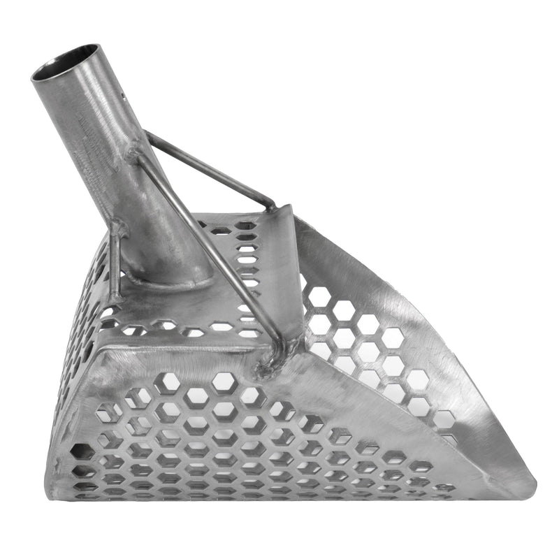 Dune Scoops Loch Ness Mini 9 x 6" Stainless Steel Metal Detector Sand Scoop w/ Dune Light & Strong Carbon Fiber Handle