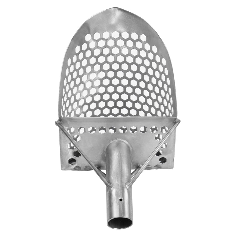 Dune Scoops Loch Ness Mini 9 x 6" Stainless Steel Metal Detector Sand Scoop w/  Dune Large & Strong Collapsible Stainless Steel Handle