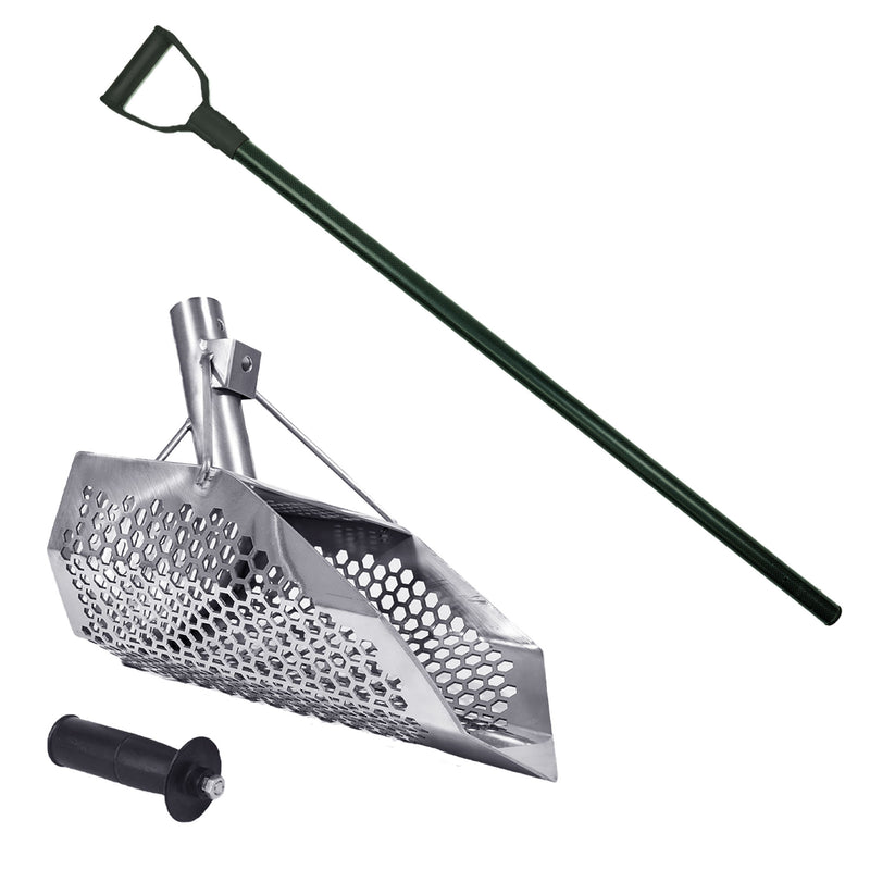 Dune Scoops ProSeries Typhon Beach Sand Scoop 1.5mm 304 Stainless Steel/Combined Holes 5-7-9mm and Carbon Fiber Rod with Handle