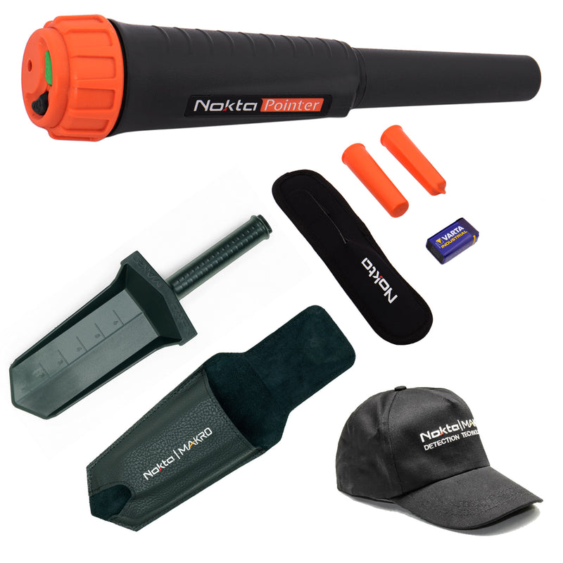 Nokta Pointer Waterproof Pinpointer Metal Detector with Holster, Case, Digger, and Cap