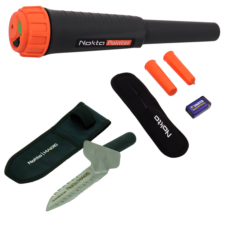 Nokta Pointer Waterproof Pinpointer Metal Detector with Holster, & Digger
