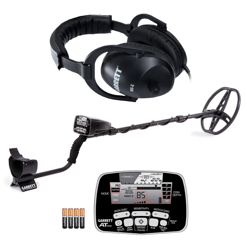 Garrett AT Pro Metal Detector with MS-2 Headphones and Pro Pointer AT Z-Lynk