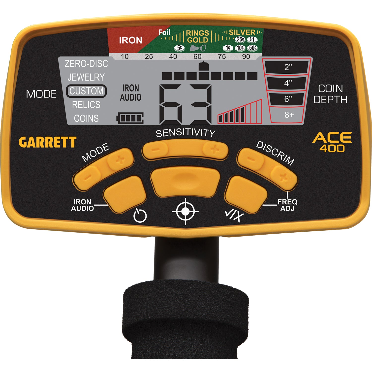 Garrett ACE 400 Metal Detector w/ DD Waterproof Coil, Edge Digger & Sand Scoop