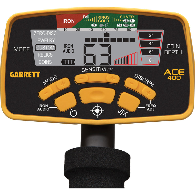 Garrett ACE 400 Metal Detector w/ Z-Lynk Wireless System, Pro Pointer II & Bag