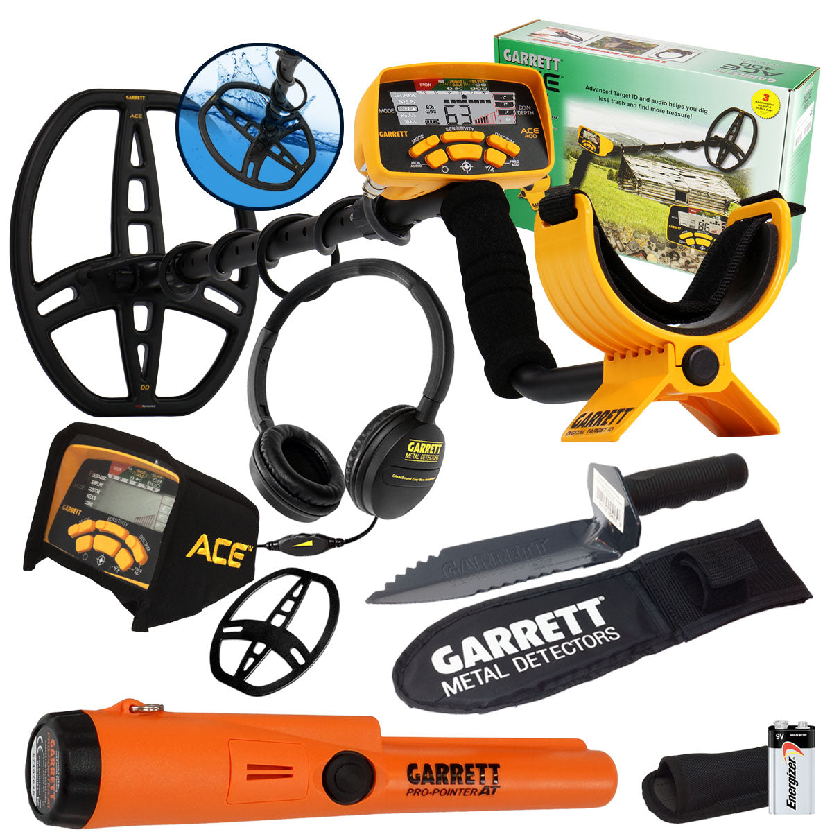 Garrett ACE 400 Metal Detector Pro-Pointer AT Pinpointer & Edge Digger