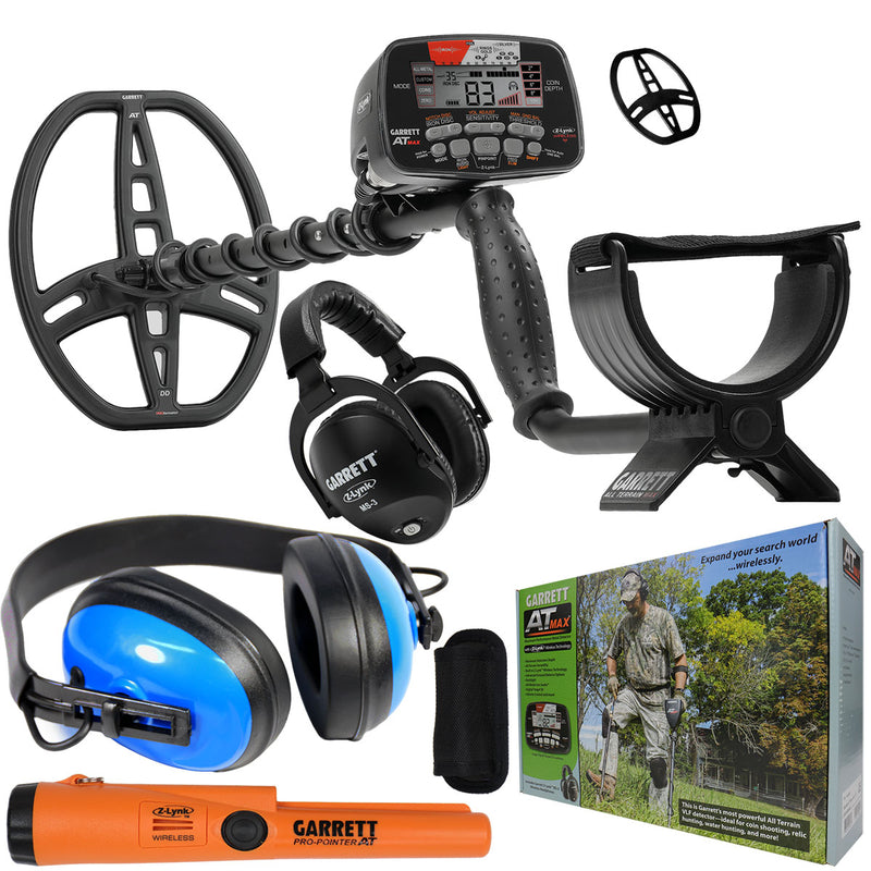 Garrett AT MAX Metal Detector with Pro-Pointer AT Z-Lynk, & Waterproof Headphones