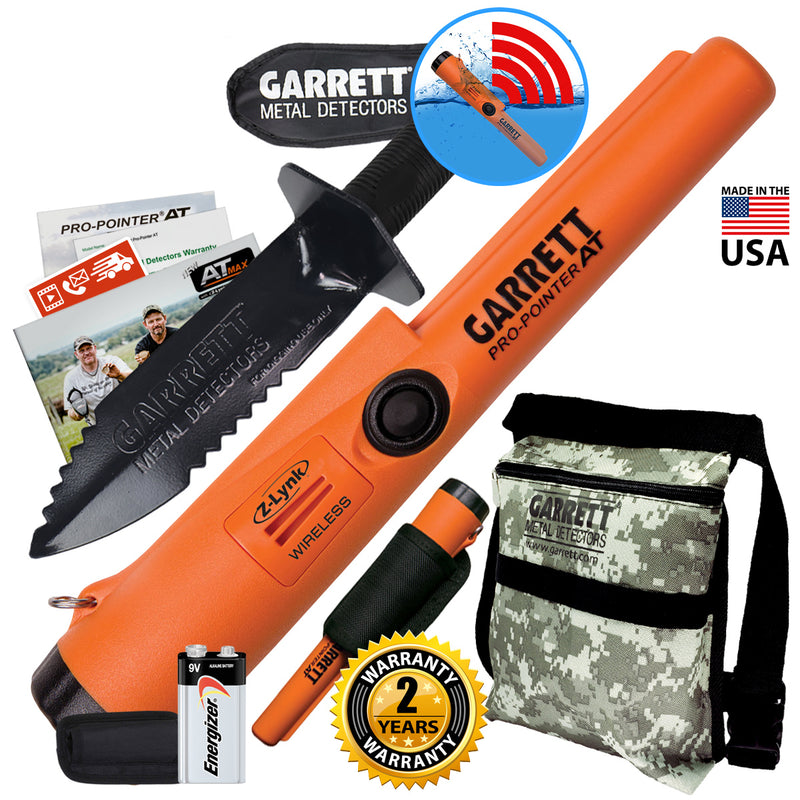 Garrett Pro Pointer AT Z-LYNK Waterproof Pinpointer w/ Camo Pouch & Edge Digger