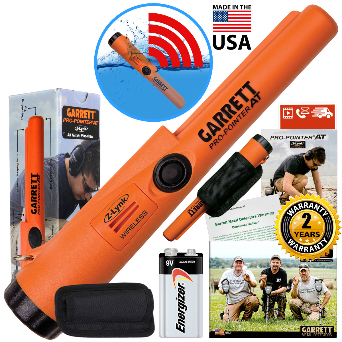 Garrett AT MAX Waterproof Metal Detector Special with Pro Pointer AT Z-Lynk